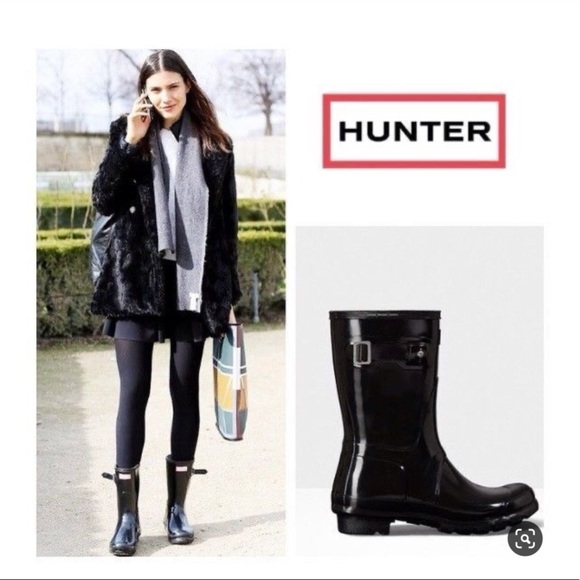 Hunter women's original short gloss rain boots Clearance